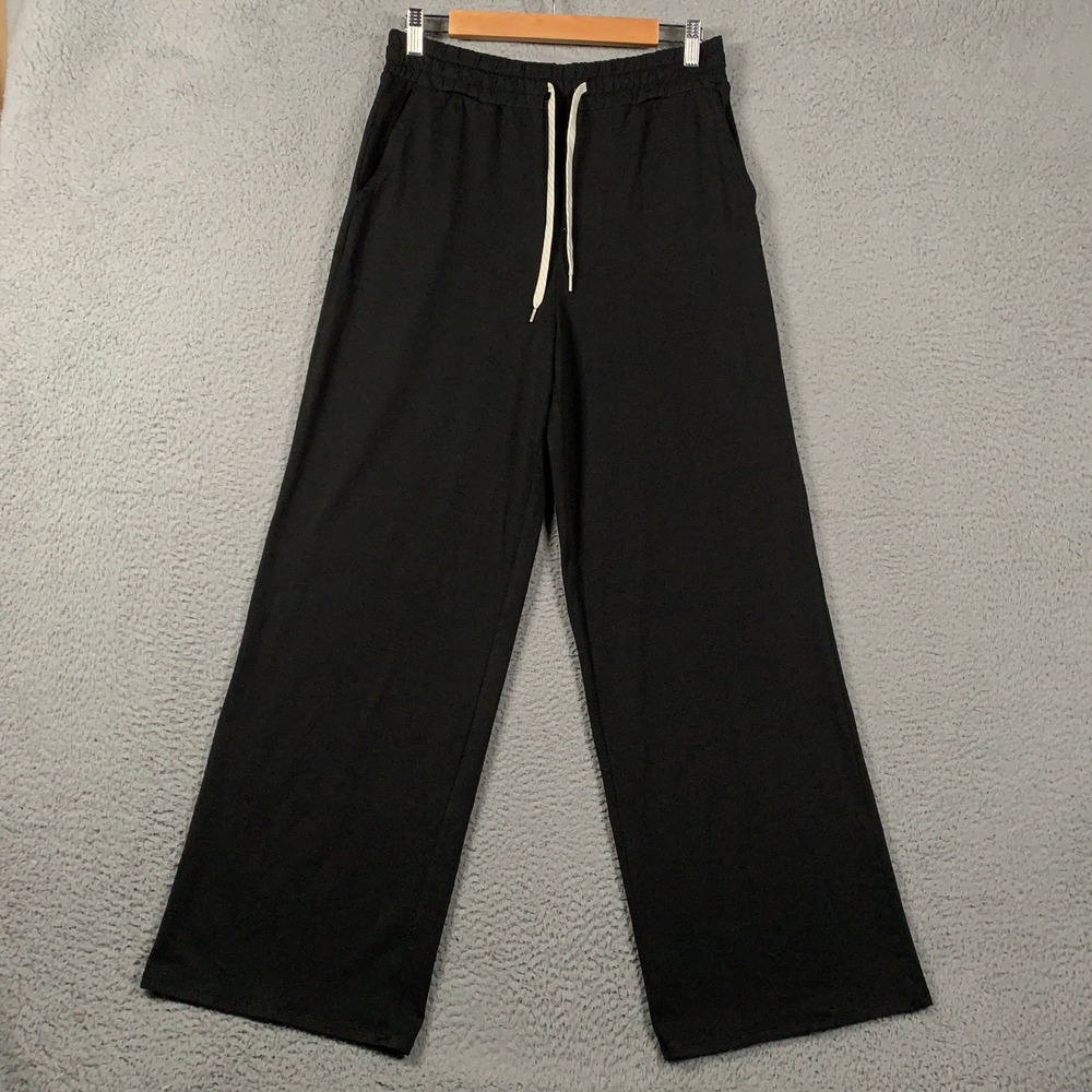 Vuori Halo Essential Wide Leg Pants Women's Medium Black Relaxed Fit Drawstring